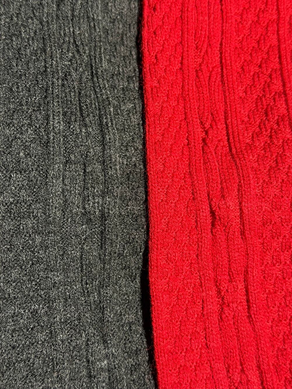 6 Pack Cable Knit Socks Multicolor Cozy Textured Boot Socks Red Blue Brown